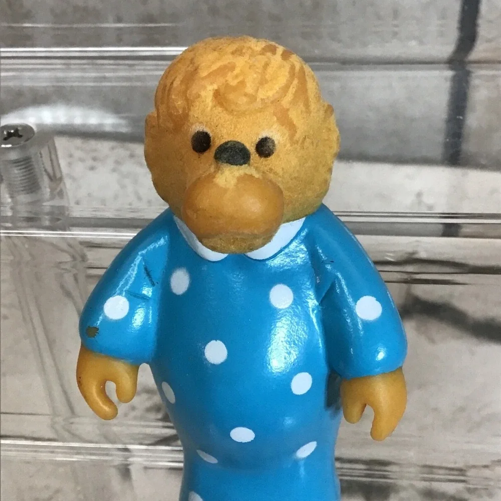 Vintage‎ 80's Berenstain Bears Flocked Figures Lot Of 3 Papa Mama Brother